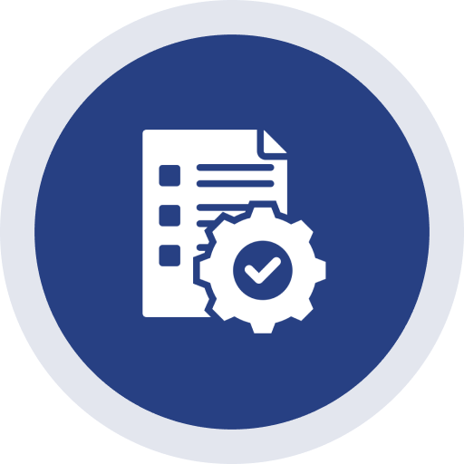 Checklist and settings gear symbol