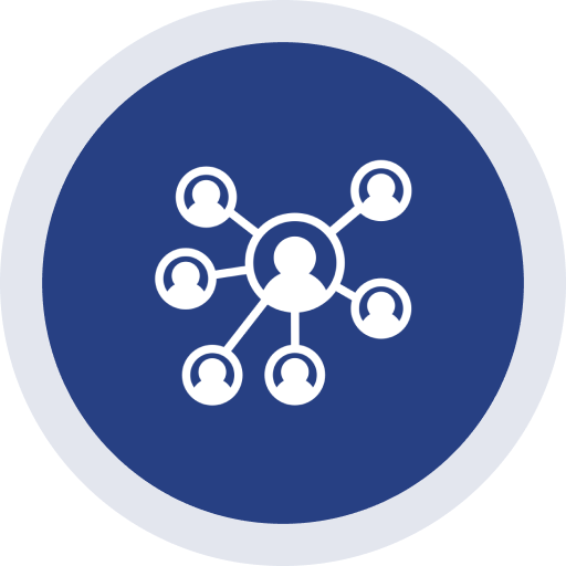 Social connections graphic inside a circle