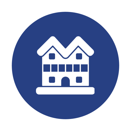 House icon in blue circle
