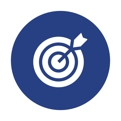 Arrow hitting center of target icon